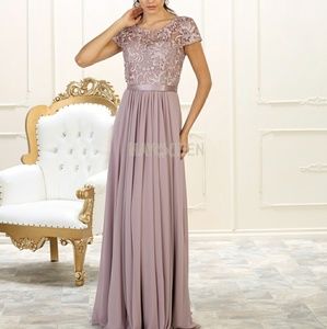 NAVY BLUE OR MAUVE SHORT SLEEVE Evening FORMAL MOTHER OF THE BRIDE DRESS